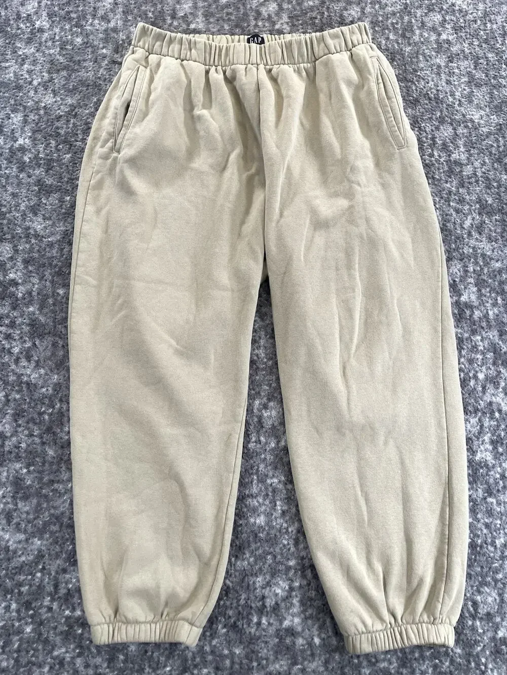 GAP Logo Fleece Jogger Sweatpants Khaki Men's XL Performance Pants